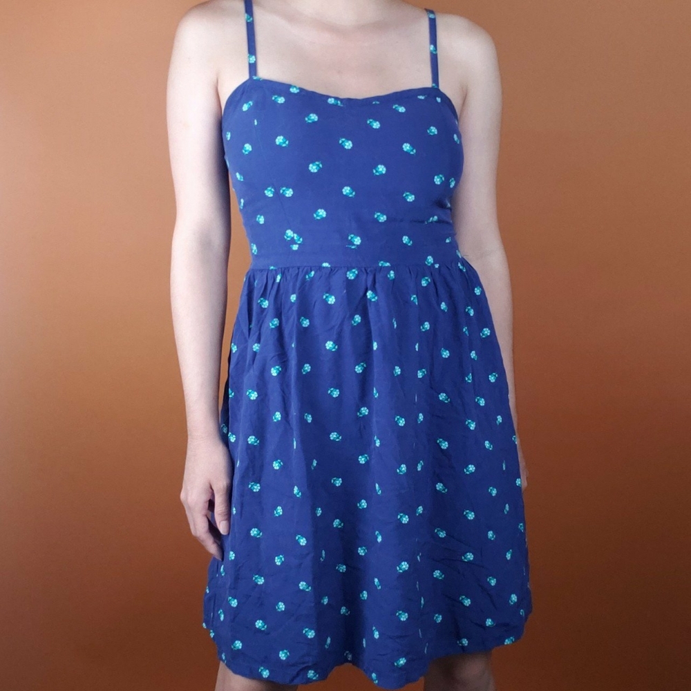Electrifying Blue Floral Summer Dress
